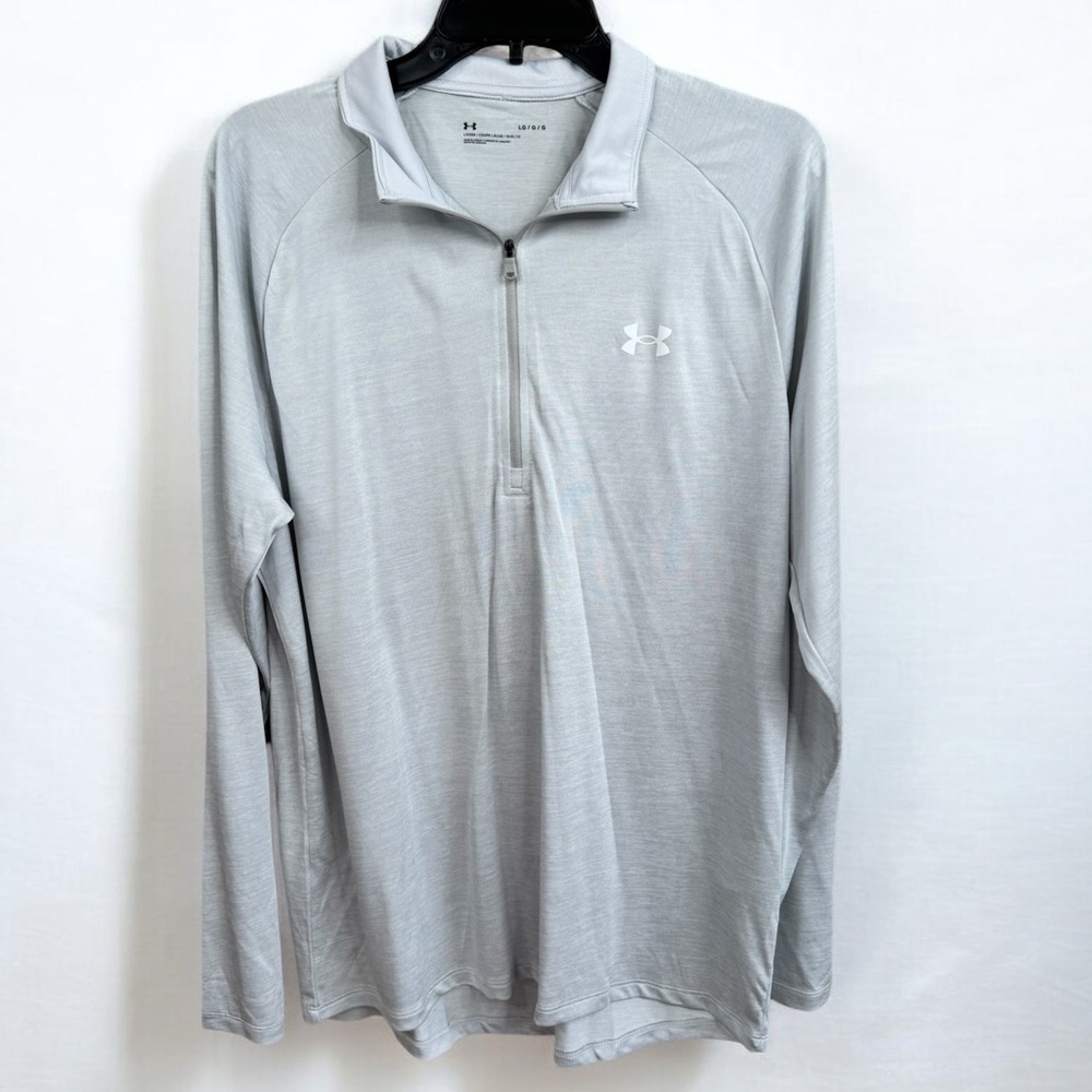 Under Armour Men's Gray ½ Zip Long Sleeve Pullover Size L Lightweight Active